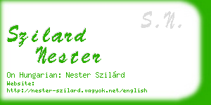 szilard nester business card