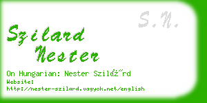 szilard nester business card